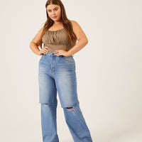 Curve Gathered Bust Tank Plus Size Tops -2020AVE