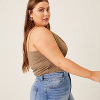 Curve Gathered Bust Tank Plus Size Tops -2020AVE
