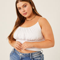 Curve Gathered Bust Tank Plus Size Tops -2020AVE