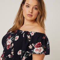 Curve Gauzy Floral Sundress Plus Size Dresses -2020AVE