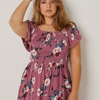 Curve Gauzy Floral Sundress Plus Size Dresses -2020AVE