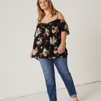Curve Gauzy Floral Top Plus Size Tops -2020AVE