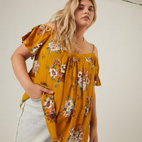 Curve Gauzy Floral Top Plus Size Tops -2020AVE