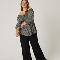 Curve Geometric Boho Patterned Top Plus Size Tops -2020AVE