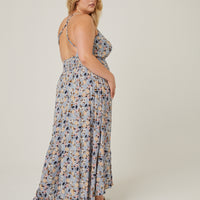 Curve High Low Floral Ruffle Dress Plus Size Dresses -2020AVE