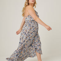 Curve High Low Floral Ruffle Dress Plus Size Dresses -2020AVE