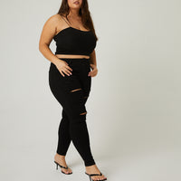 Curve High Rise Skinny Jeans Plus Size Bottoms -2020AVE