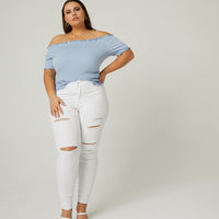 Curve High Rise Skinny Jeans Plus Size Bottoms -2020AVE
