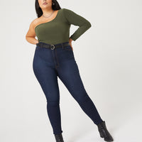 Curve High Waisted Skinny Jeans Plus Size Bottoms -2020AVE