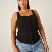 Curve Hook Front Tank Plus Size Tops -2020AVE
