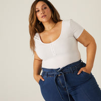 Curve Hook and Eye Top Plus Size Tops -2020AVE