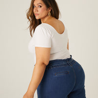 Curve Hook and Eye Top Plus Size Tops -2020AVE