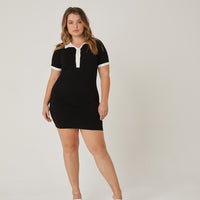 Curve Knit Collared Dress Plus Size Dresses -2020AVE
