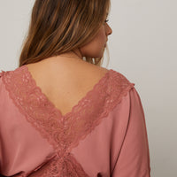 Curve Lace Trim Blouse Plus Size Tops -2020AVE