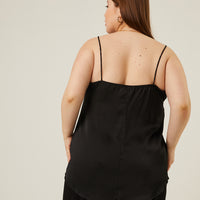 Curve Lace Trim Tank Plus Size Tops -2020AVE