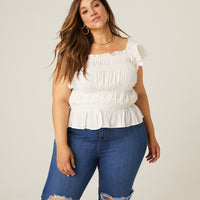 Curve Lace Trim Top Plus Size Tops -2020AVE