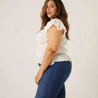 Curve Lace Trim Top Plus Size Tops -2020AVE