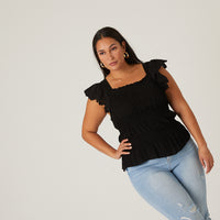 Curve Lace Trim Top Plus Size Tops -2020AVE