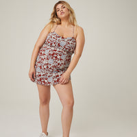 Curve Lace Up Floral Dress Plus Size Dresses -2020AVE