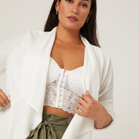 Curve Lauren Flowy Cardigan Plus Size Outerwear Ivory 1XL -2020AVE
