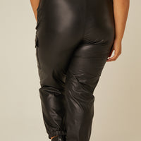 Curve Leather Jogger Pants Plus Size Bottoms -2020AVE
