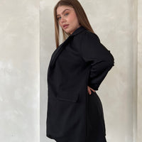 Curve Lightweight Open Blazer Plus Size Outerwear -2020AVE