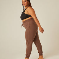 Curve Lightweight Stretch Knit Joggers Plus Size Bottoms -2020AVE