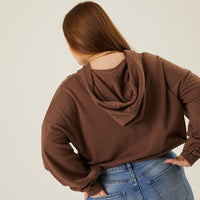 Curve Lightweight Zip Up Hoodie Plus Size Outerwear -2020AVE