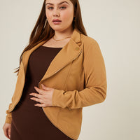 Curve Lightweight Zip Up Jacket Plus Size Outerwear -2020AVE