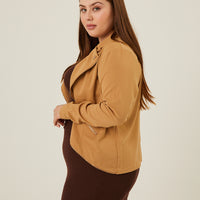 Curve Lightweight Zip Up Jacket Plus Size Outerwear -2020AVE