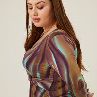 Curve Marble Twist Dress Plus Size Dresses -2020AVE
