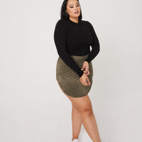Curve Zip Up Crop Top Plus Size Tops -2020AVE