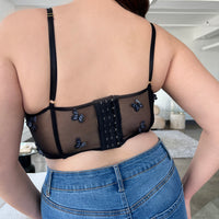 Curve Mesh Butterfly Corset Top Plus Size Tops -2020AVE