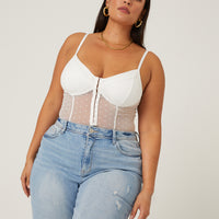 Curve Mesh Hook and Eye Bodysuit Plus Size Intimates -2020AVE