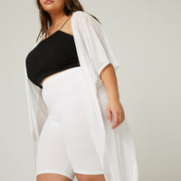 Curve Mesh Overlay Cardigan Plus Size Outerwear -2020AVE