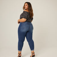 Curve Mid Rise Slim Boyfriend Jeans Plus Size Bottoms -2020AVE