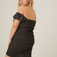 Curve Mini Florals Smocked Dress Plus Size Dresses -2020AVE