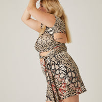 Curve Mixed Animal Print Set Plus Size Matching Sets -2020AVE