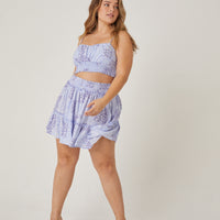 Curve Mixed Floral Matching Set Plus Size Matching Sets -2020AVE