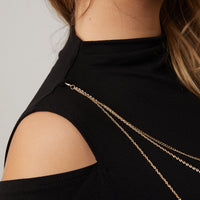 Curve Mock Neck Top With Necklace Plus Size Tops -2020AVE