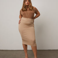 Curve Mock Neck Top With Necklace Plus Size Tops -2020AVE