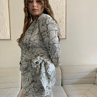Curve Modern Leaf Print Wrap Dress Plus Size Dresses -2020AVE