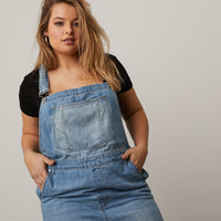 Curve Mom Jean Overalls Plus Size Rompers + Jumpsuits -2020AVE
