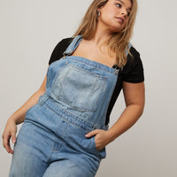 Curve Mom Jean Overalls Plus Size Rompers + Jumpsuits -2020AVE