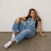 Curve Mom Jean Overalls Plus Size Rompers + Jumpsuits -2020AVE