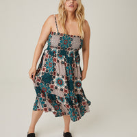 Curve Multi Pattern Sundress Dresses -2020AVE