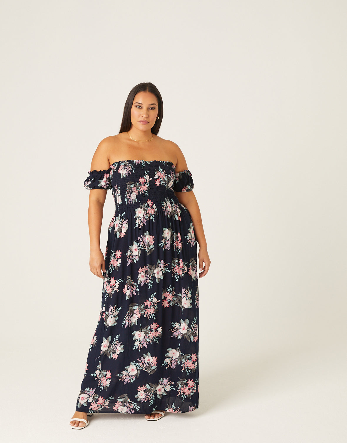 Plus Size Off Shoulder Floral Maxi Dress – 2020AVE