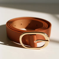 Curve Oval Buckle Belt Plus Size Accessories Brown Plus Size One Size -2020AVE