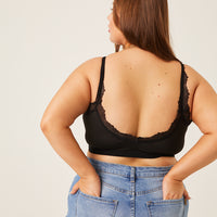 Curve Padded Lace Trim Bralette Plus Size Intimates -2020AVE