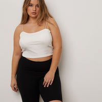 Curve Padded Spagetti Strap Camisole Plus Size Tops -2020AVE